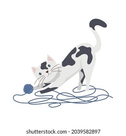 Playful cute cats flat vector