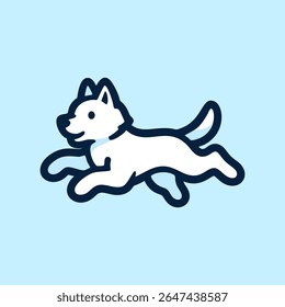 playful cute dog puppy logo cartoon design. fun dog Cartoon Vector Icon Illustration