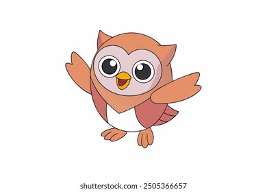 Playful Dancing Cartoon Owls - Fun Animal Vector Illustration