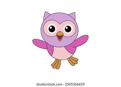 Playful Dancing Cartoon Owls - Fun Animal Vector Illustration