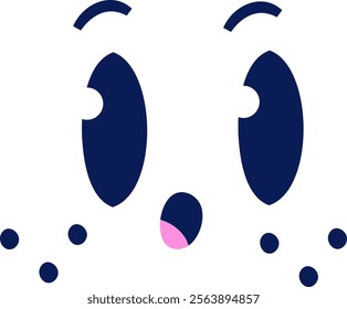 Playful depiction of abstract face features with simple shapes. Vector Illustration.