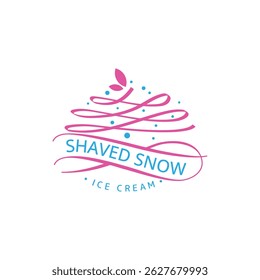 Playful Dessert Logo for shaved snow ice cream