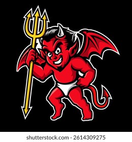 Playful Devil Mascot Cartoon Concept