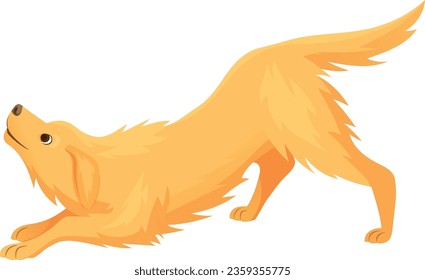 Playful dog character. Funny golden retriever pet isolated on white background