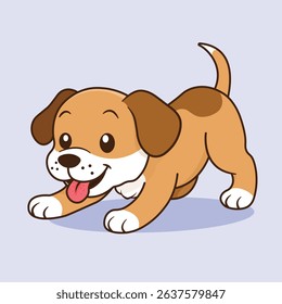 Playful Dog Character Vector Illustration