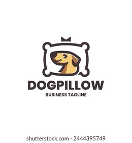 playful dog pillow logo vector