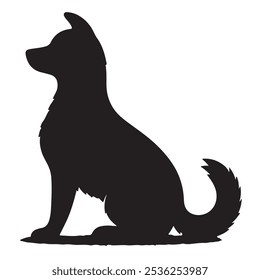 Um design de vetor de cão brincalhão mostrando um filhote amigável com uma cauda balançando e olhos brilhantes. Ideal para projetos relacionados a animais de estimação, logotipos ou mercadorias divertidas comemorando companheiros caninos.