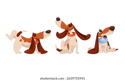 Playful dogs in colorful bandanas that reflect their unique personalities and cheerful spirits