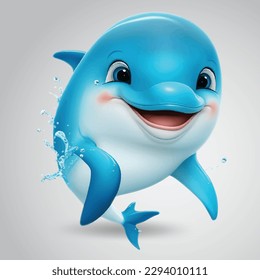 Playful Dolphin - Cute and Friendly Marine Animal Illustration
