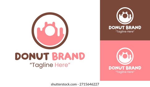 Un logotipo de dona juguetón adecuado para panaderías modernas, cafeterías y una marca de postres divertida.