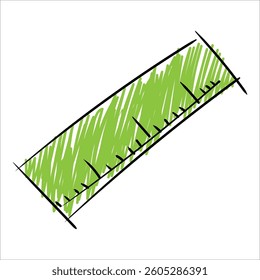 Playful doodle depiction of a rule with intricate measurements 