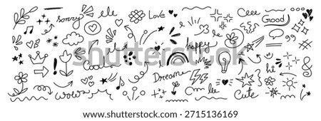 Playful doodle pattern features hand drawn elements including hearts stars rainbows and other whimsical sketches creating a fun and artistic background for creative projects.
