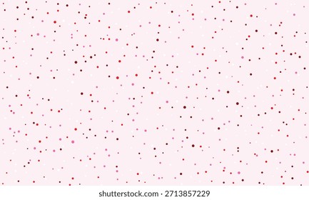Padrão de Dispersão de Ponto Brincalhão no Fundo Rosa Claro. Textura Randomized Speckle com pontos vermelhos, castanhos, rosa e roxos, design sem emenda abstrato para uso romântico e decorativo moderno