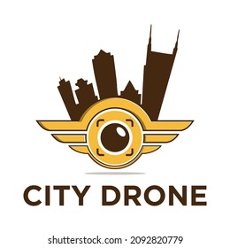 Drone juguetón con diseño de ciudad