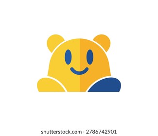 Playful Dual-Colored Cat Logo, Digital Illustration, Creative Design Environment