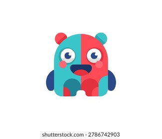 Playful Dual-Colored Cat Logo, Digital Illustration, Creative Design Environment