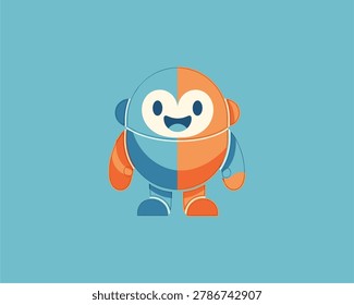 Playful Dual-Colored Cat Logo, Digital Illustration, Creative Design Environment