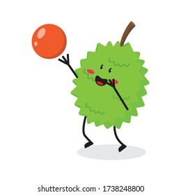 playful durian fruit cute character mascot vector design