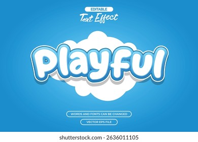 Playful editable text effect with cloud background and cartoon text style