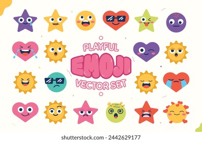 Playful Emoji Illustration Vector Set