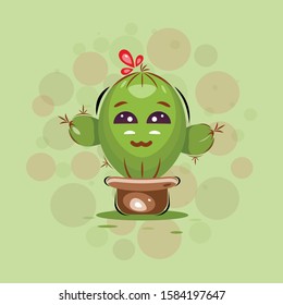 
Playful Expression Cactus Mascot Design Vector