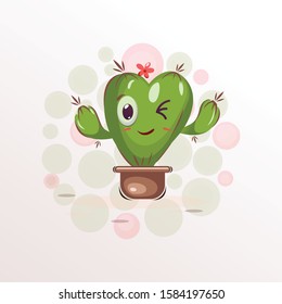 
Playful Expression Cactus Mascot Design Vector