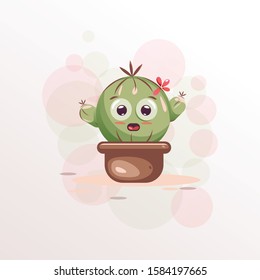 
Playful Expression Cactus Mascot Design Vector