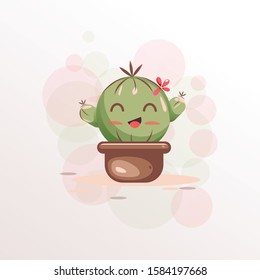 
Playful Expression Cactus Mascot Design Vector