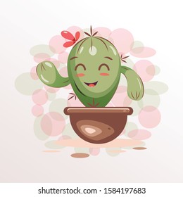 
Playful Expression Cactus Mascot Design Vector