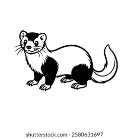 Playful Ferret Vector Illustration Art