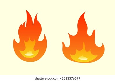 Playful fire and flame in cute animation style icon vector perfect for kids design cartoon illustration education happy orange character graphic red energy fun safety yellow flames emotion mascot joy 