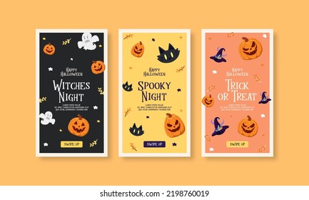 Playful Flat Halloween social media Story template set