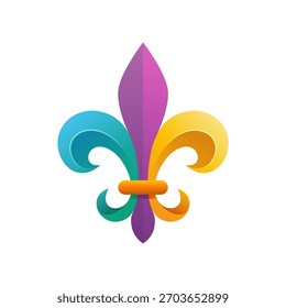 Verspielter Fleur de lis einfaches elegantes Logo, Vektorsymbol