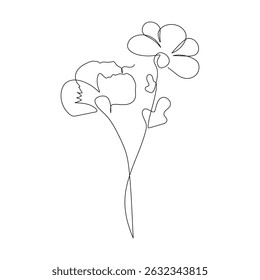 Playful floral pair with bold petals and rounded contours. Perfect for creative botanical sketches or digital decoration.
