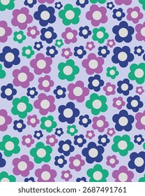 Padrão Floral Brincalhão Com Flores Em Um Fundo Para Projetos De Design