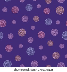 Playful floral petal spot, polka dot seamless pattern, perfect for fashion, home, stationary, kids. 