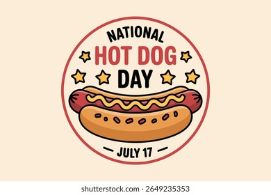 Playful food design with hot dog and fun elements for national hot dog day summer street food july 17 theme