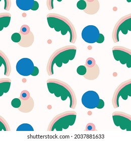 Playful fresh doodle shape seamless background. Modern trendy minimal retro style motif pattern. Hand drawn simple colorful design isolated on white. For young childish creative all over print. 