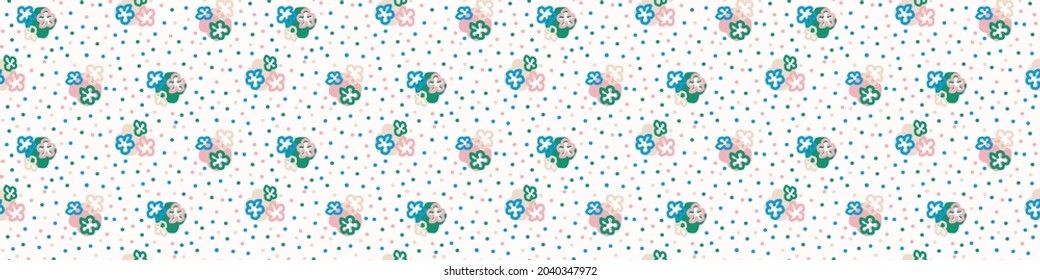 Forma de doodle fresco y lúgubre, borde sin fisuras. Moderna decoración de diseño minimalista de estilo retro. Una simple cinta adhesiva de color dibujada a mano aislada en blanco. Diseño infantil.