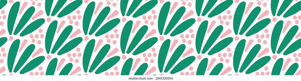 Playful fresh doodle shape seamless border. Modern trendy minimal retro style motif edging trim. Hand drawn simple colorful banner tape isolated on white. Cute childish design.