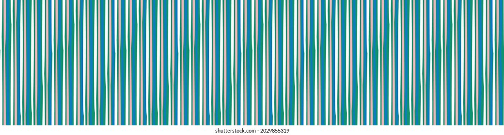 Playful fresh doodle stripe shape seamless border. Modern trendy minimal retro style motif edging trim. Hand drawn simple colorful banner tape isolated on white. Cute childish design.