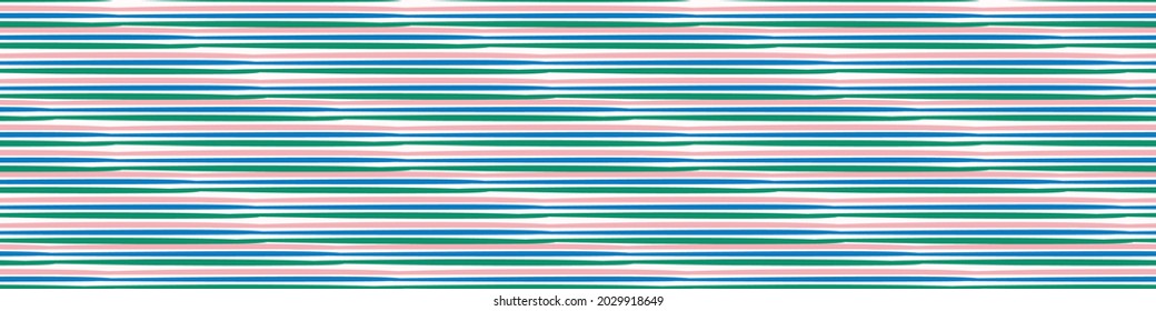 Playful fresh doodle stripe shape seamless border. Modern trendy minimal retro style motif edging trim. Hand drawn simple colorful banner tape isolated on white. Cute childish design.