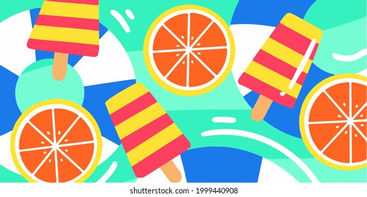 Playful And Fresh Summer Vibe Doodle Illustration Exclusive Vector