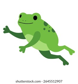 playful frog wild animal fauna flat color vector illustration template design