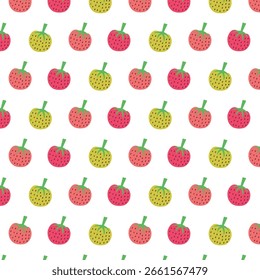  A playful fruit pattern with strawberry  illustrations