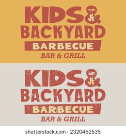 Playful fun backyard barbecue logo