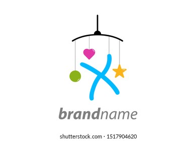 Playful and funny logo design Initial X combine with baby toy.