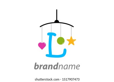 Playful and funny logo design Initial L combine with baby toy.