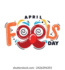 Playful Funny vector hand-drawn April Fool's Day lettering 