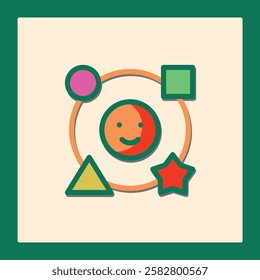 Playful Geometric Shapes Icon Activities Set